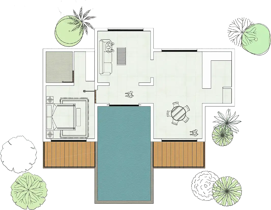 ROI Pool Villas Architectural Floor Plan